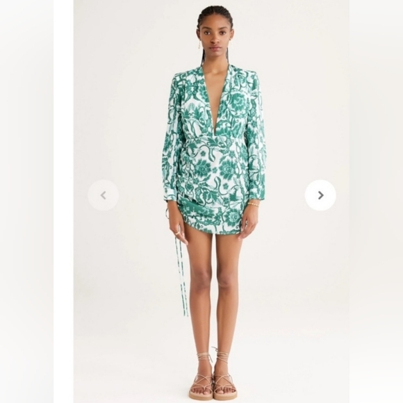 NWT Rumer the Label, sold at Revolve, Bodhi Mini Floral green Dress, $309 Med - Picture 2 of 10